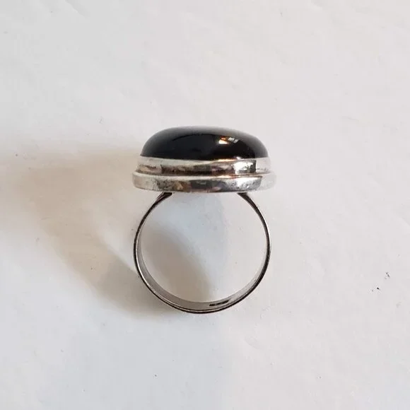 Big Unisex 925 BLACK ONYX Sterling Silver Ring Huge Large Women's Men's Jewelry - Picture 5 of 12